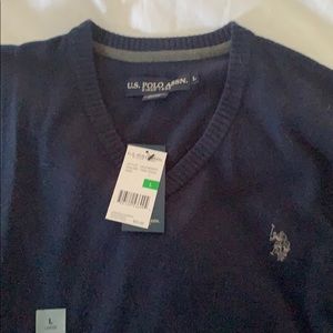 NWT Polo Sweater size L Navy